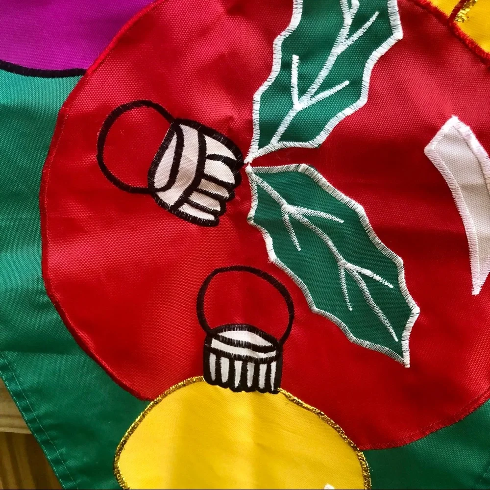 Christmas Holiday Flag Large Ornaments